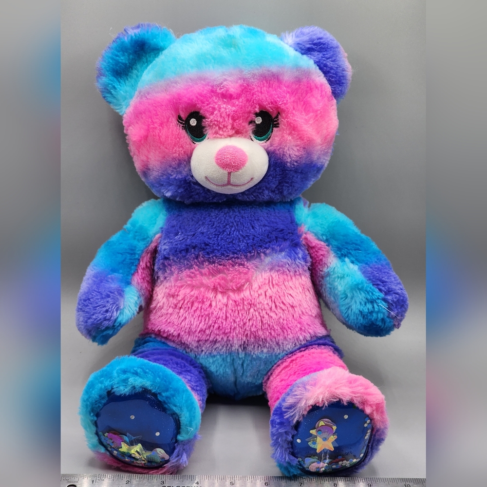 Build A Bear BAB Ocean Treasures 16" Plush Teddy Blue Pink Stuffed Toy Tie Dye